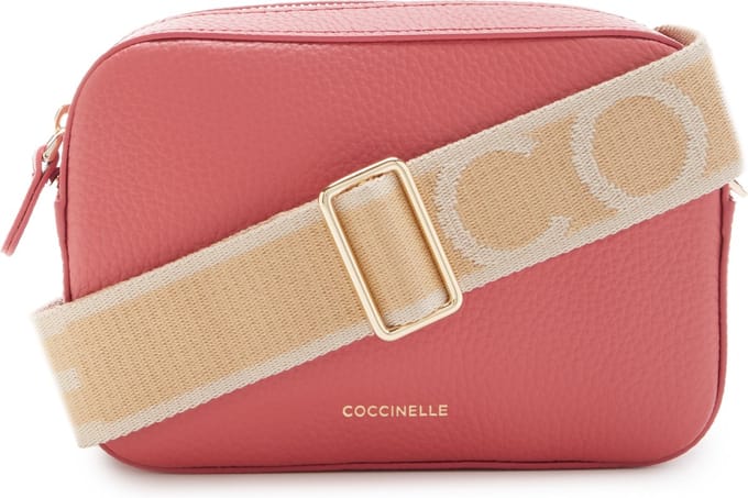 COCCINELLE Leren Schoudertas Tebe Crossover Bag Pot Lichtrood
