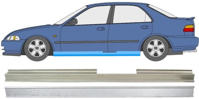 Reparatie dorpel voor Honda Civic 1991-1995 / Links / Set