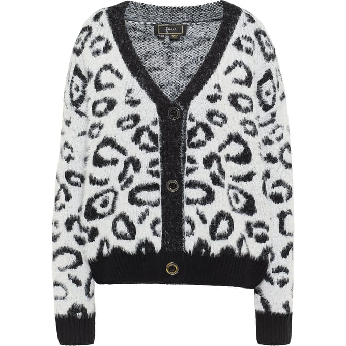 Faina Vest Dames wol wit zwart
