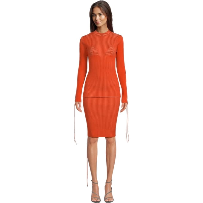 Off White Dames/Dames Slim Trui (Koraalrood)