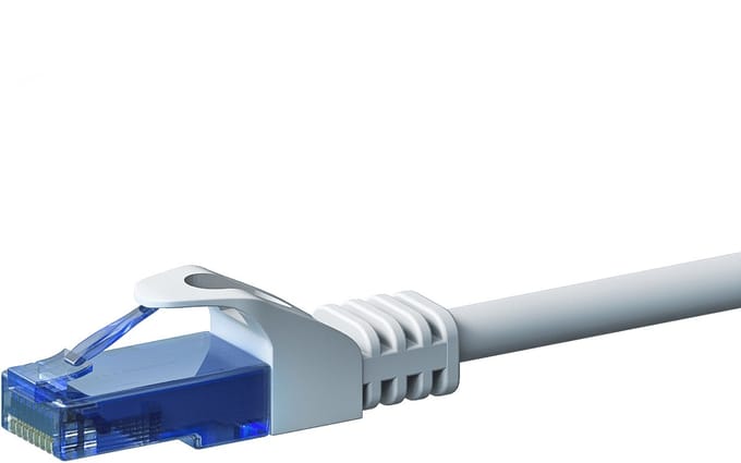 Danicom UTP CAT6a patchkabel - 2 meter wit - 100% koper - netwerkkabel - internetkabel - UTP kabel - RJ45 - 10000 mbit/s