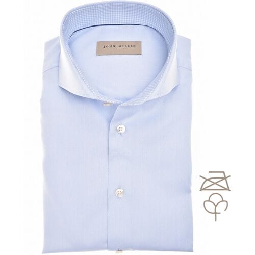 John Miller Overhemd Textured Perfection Shirt Licht Blauw / male