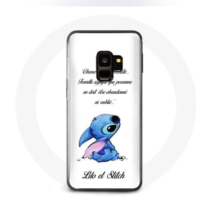 Coque - Samsung - Galaxy S9 - Lilo et Stitch - Ohana Citation - Blanc blanc