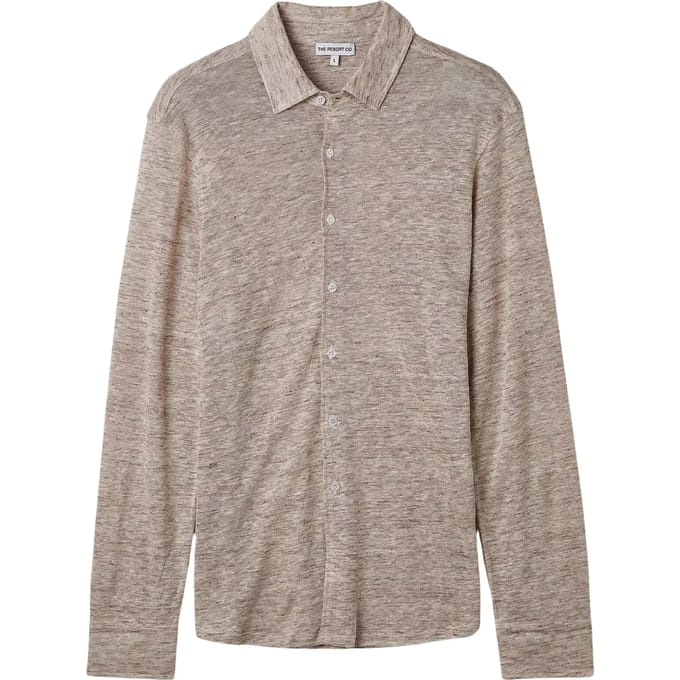 Shirt van linnen jersey met lange mouwen The Resort Co