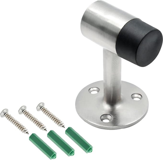 Heavy Duty Vloerstopper met Rubberen Bumper - Zinklegering Deurstopper voor Vloermontage