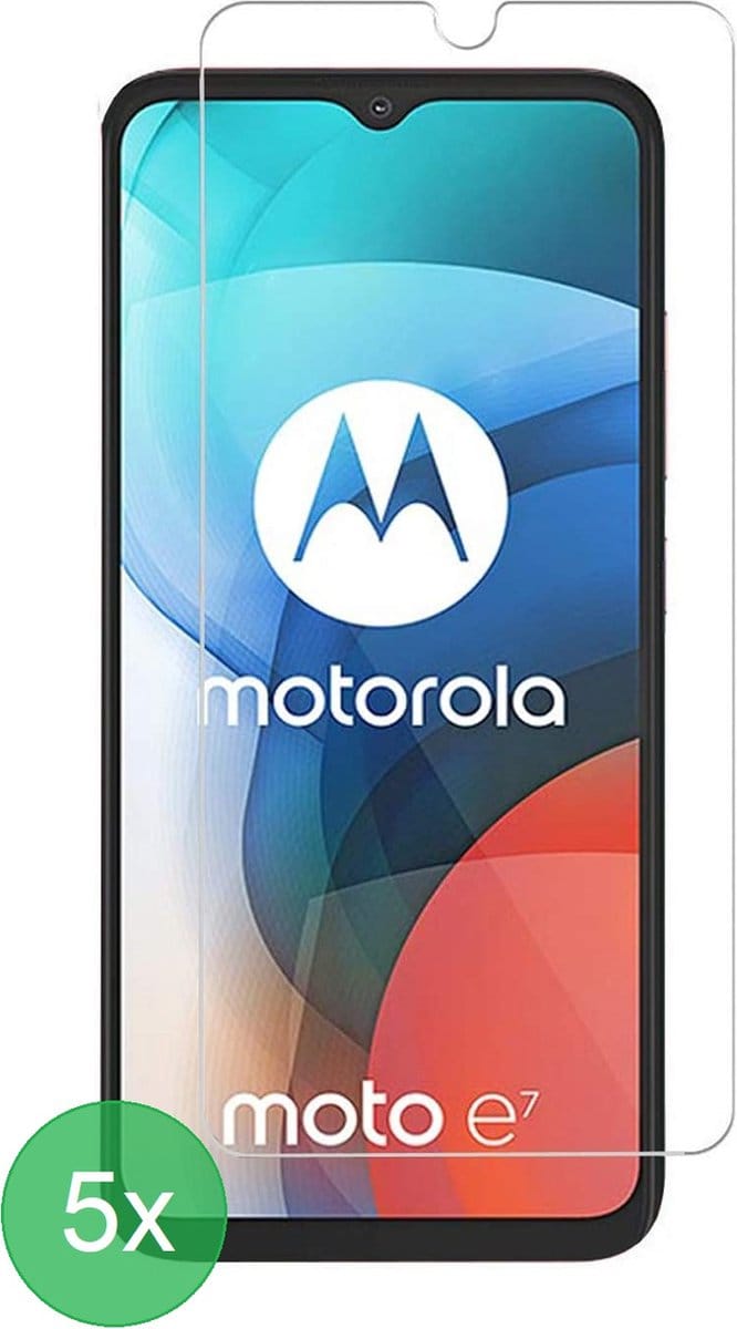 Geschikt Voor: Motorola Moto E7 Screenprotector 5x - screen protector - glas - bescherm - beschermglas - ZT Accessoires