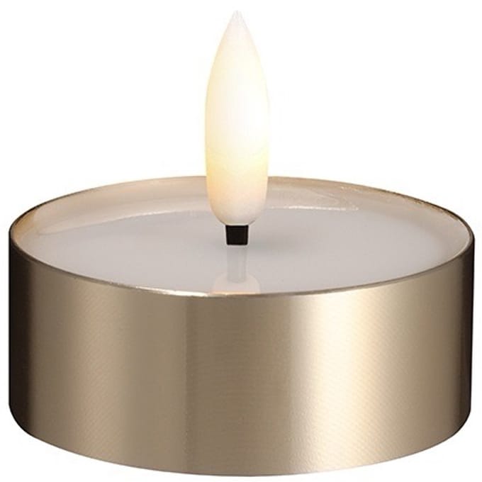 Moods & More led-waxinelichtje Melted metal brass 63 x 25 mm