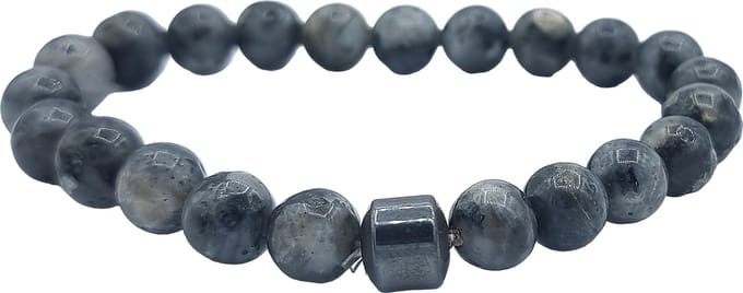 Rhylane - Kralenarmband - Larvikiet natuursteen - 20 cm / 8 mm
