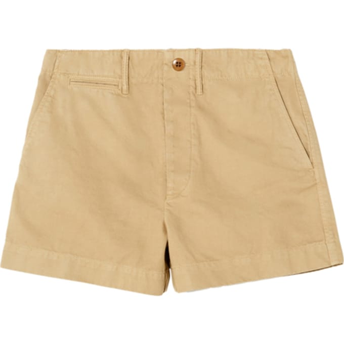 RE/DONE 90s Trouser Short Washed Khaki Größe: 31 | Kurze Sporthosen Outlet | Damen | Braun