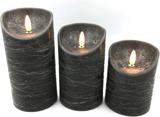 FEDEC LED Kaarsenset - Afstandsbediening - Simulatie vuur - 3 Delig
