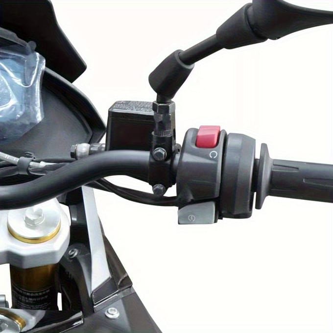 Zwarte Motorfiets Stuur 8mm Spiegel Draadmontage Houder Klem Adapter M8 gray
