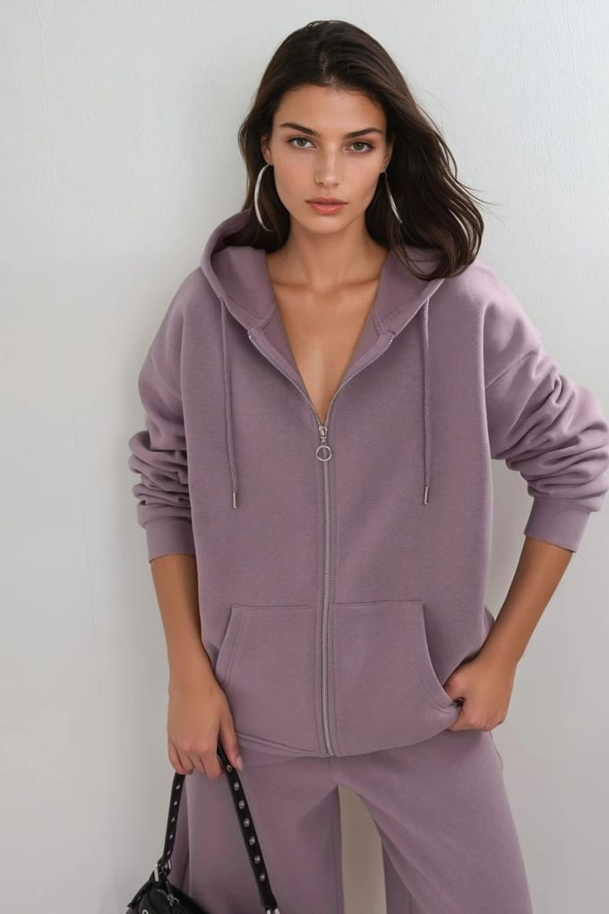 Oversized hoodie met rits