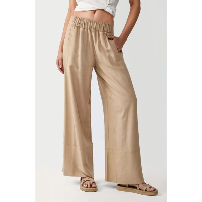 Brede Been Elastische Taille Broek