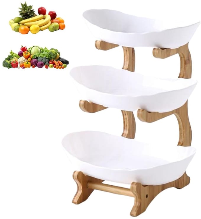 White-Label® Fruitschaal - Fruitmand Etagere 3 laags