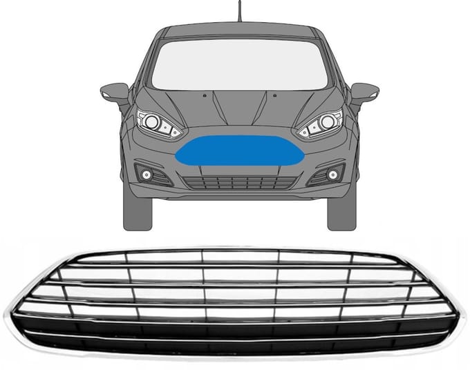 Grill voor Ford Fiesta 2008-2017