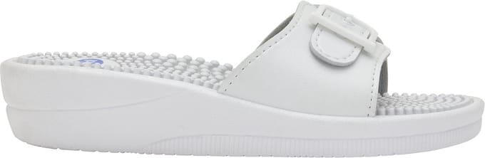 SCHOLL NEW MASSAGE PVC Womens White FALSO Mules - White - Maat 36