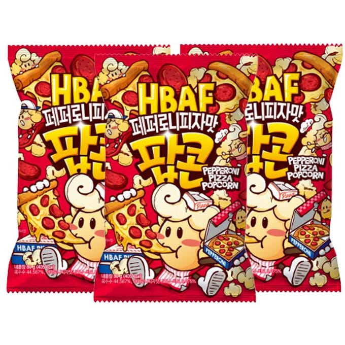 HBAF Popcorn Saveur Pizza Pepperoni Snack Croustillant Salé 80g (3 paquet) yellow
