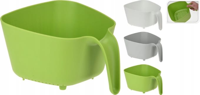 Koopman - Keuken Durszlak - Met Handvat - 2,4L - Wit/Groen/Grijs