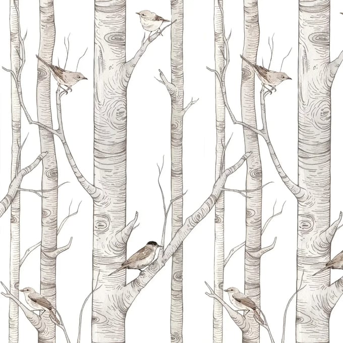 Baby behang Dekornik Birch Forest