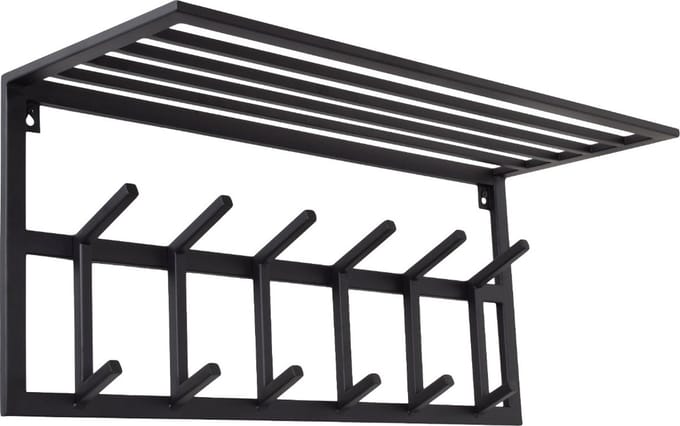 LOFT42 Kapstok Jaimy - Zwart – Metaal – 6 dubbele haken - 80x35x30