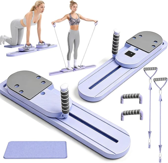 Pilates Reformer Board - Pilates Machine Buiktrainer - Full Body Training - Gedeeld Verstelbaar Platform