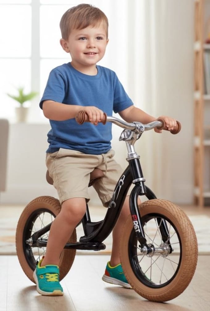 2Cycle - Loopfiets - First - Luchtbanden - Zwart - Loopfiets 2 jaar - Balance bike