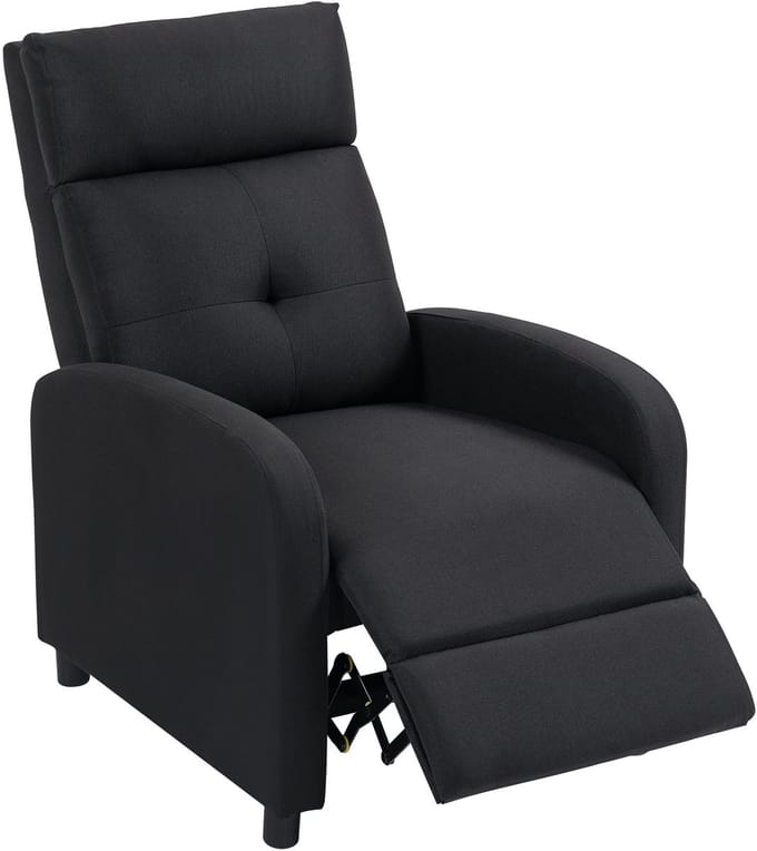 Homcom Sofa Recliner-Polyester-87L x 67B x 98H cm-Zwart