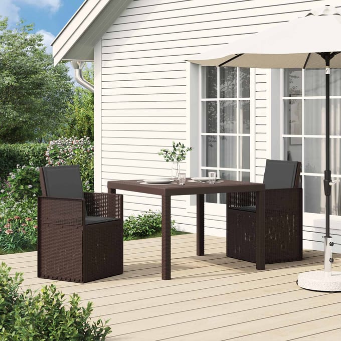 vidaXL - Tuinstoelen - 2 - st - Bruin - en - antracietkleurig - PP