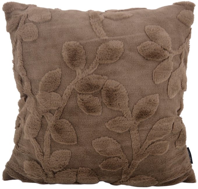 Sierkussen Furry Plant Bruin | 45 x 45 cm | Polyester