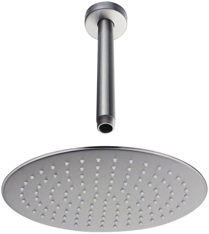 FugaFlow Eccelente Acces Hoofddouche - 30cm - rond - plafondarm 20cm - Geborsteld RVS PVD (RVS)