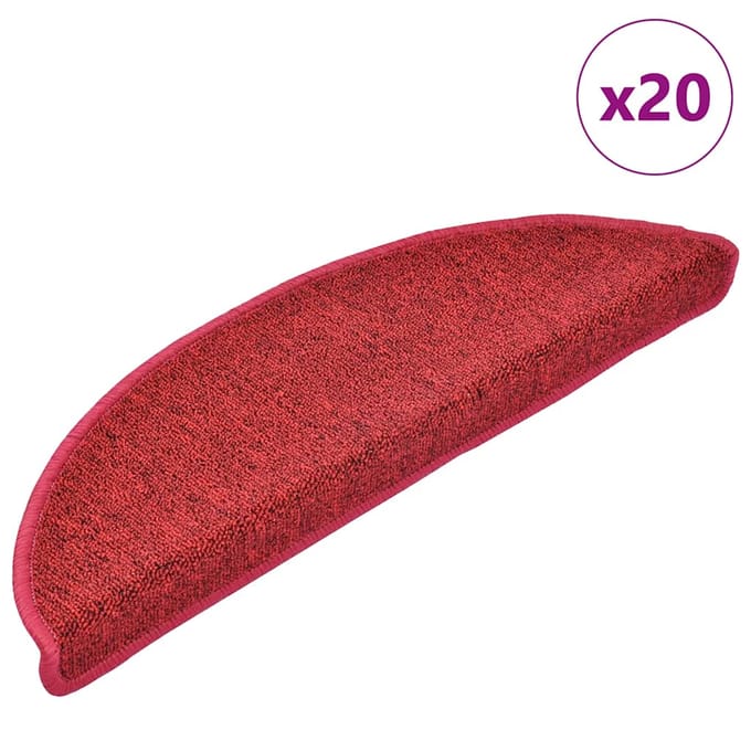 vidaXL Zelfklevende Trapmatten 20 st 56 x 17 x 3 cm Non-Slip Rood