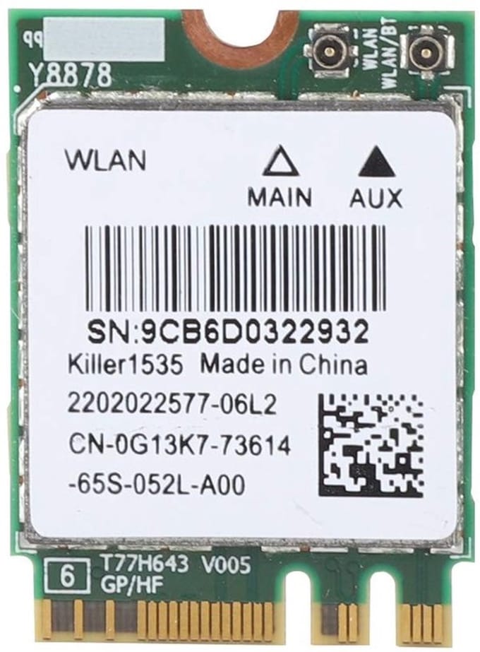 Allecto - Network Card - Killer 1535Ac - Hoge snelheid 867Mbps - Dual
