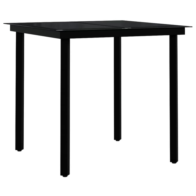 vidaXL - 5-delige - Tuinset - grijs - en - zwart