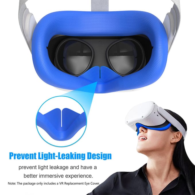 Remplacement pour Oculus Quest 2, cache-yeux en Silicone, cache-visage en Silicone, coussinet facial bloquant la lumière bleu