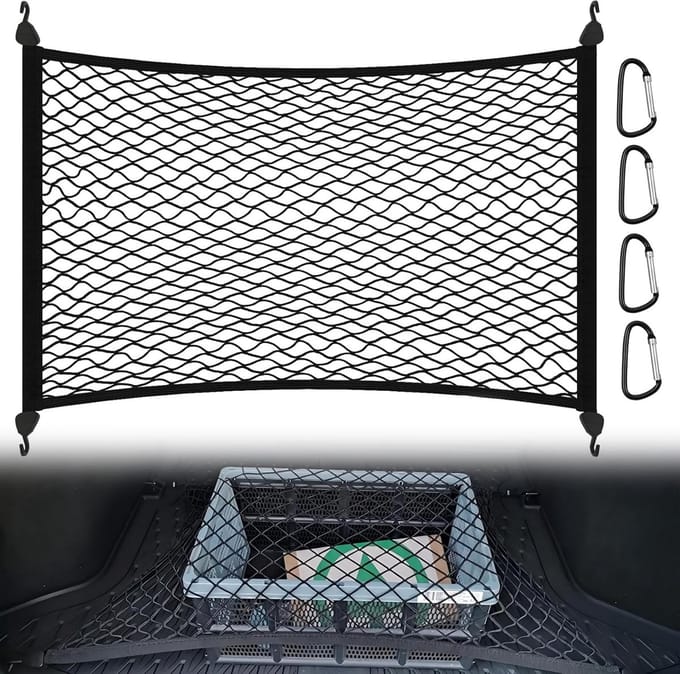 Famanu - Auto bagagenet elastisch kofferbaknet 80 x 60 cm uitschuifbaar