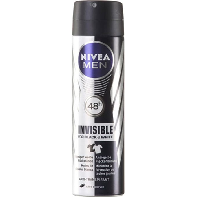 Nivea Invisible Zwart & Wit Voor Mannen Deo Spray 150 ml