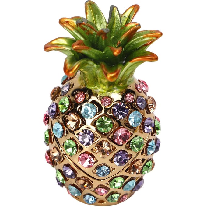 Boîte à Bijoux Ananas Taille Mini Strass Alliage Couleurs Vives Large Application Boîte Bijoutée pour brown
