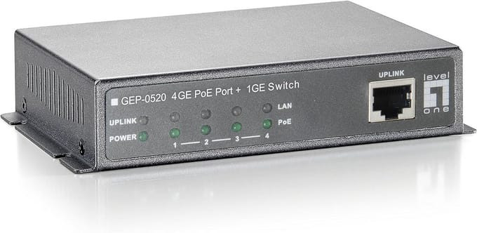 Managed Gigabit PoE+ Netwerk Switch met 5 Poorten