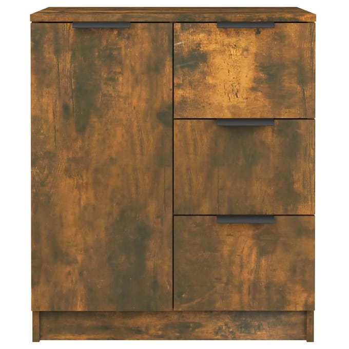 vidaXL - Dressoir - 60x30x70 - cm - bewerkt - hout - gerookt - eikenkleurig