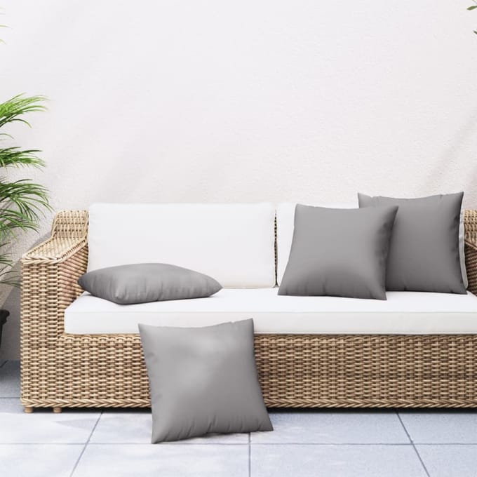 vidaXL - Bankkussens - 4 - st - 40x40 - cm - stof - grijs