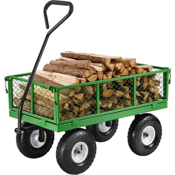 Stalen Tuinkar 680lb Capaciteit Heavy Duty Werfkar 10-inch Banden