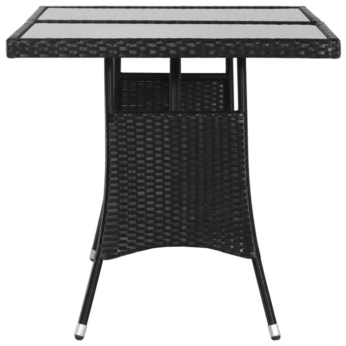 vidaXL - Tuintafel - 140x80x74 - cm - poly - rattan - zwart