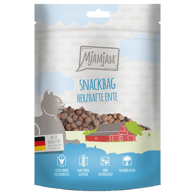 125g MjAMjAM Snackbag Hartige Eend Kattensnacks