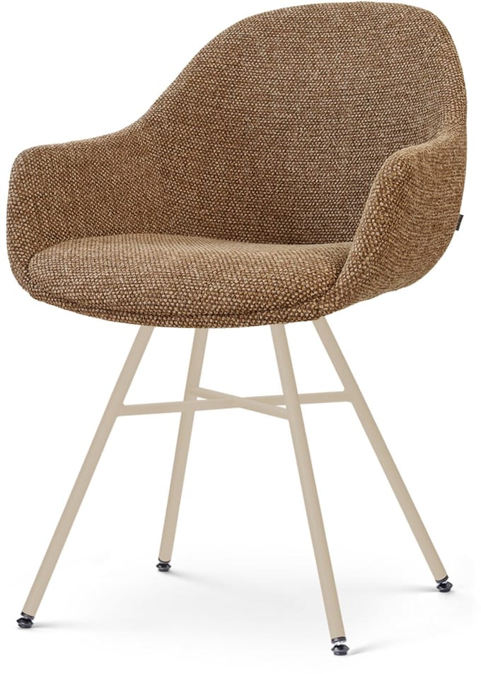 Nolon Noa-Mae Eetkamerstoel Bruin Blend - Beige Onderstel - Comfortabel - Armleuning - Modern - Kunststof