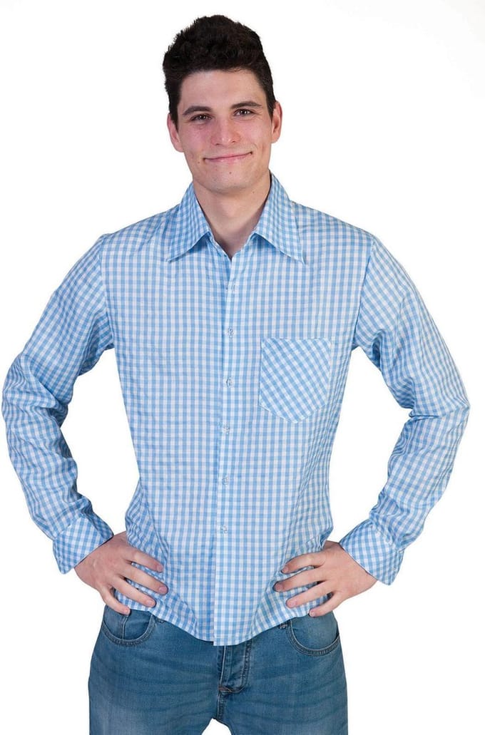Blauwe Tiroler blouse