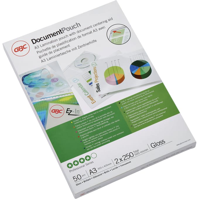 GBC Document Laminating Pouch - 50-pack - glossy - A3 - lamination pouches
