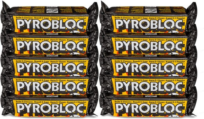 Pyrobloc - Openhaard haardblok - 10 stuks - 2 tot 3 uur per blok - 1.3kg per blok