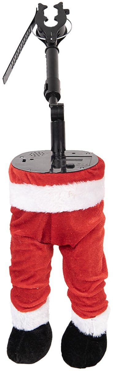 Clayre & Eef Kerstdecoratie Beeld Kerstman 17x13x35 cm / 3xAA Rood Kunststof