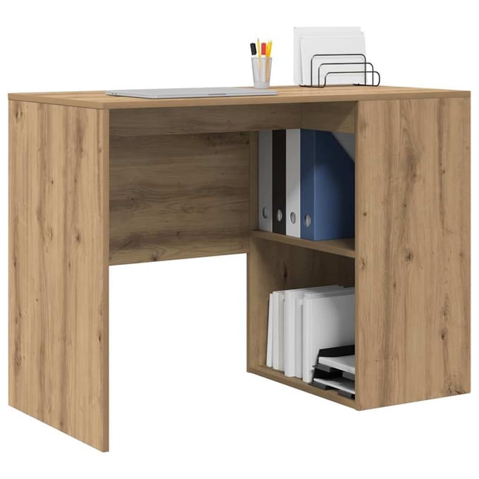 vidaXL - Bureau - Artisan - Eiken - Bewerkt - hout - 102 - x - 50 - x - 75 - cm