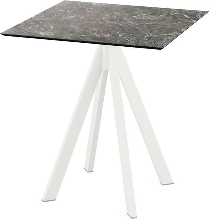 Tuintafel Galaxy Marble Infinity Wit Frame HPL 70x70cm - Giga Meubel